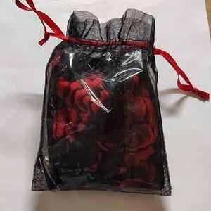 Elegant Black and Red Floral Women's Hat